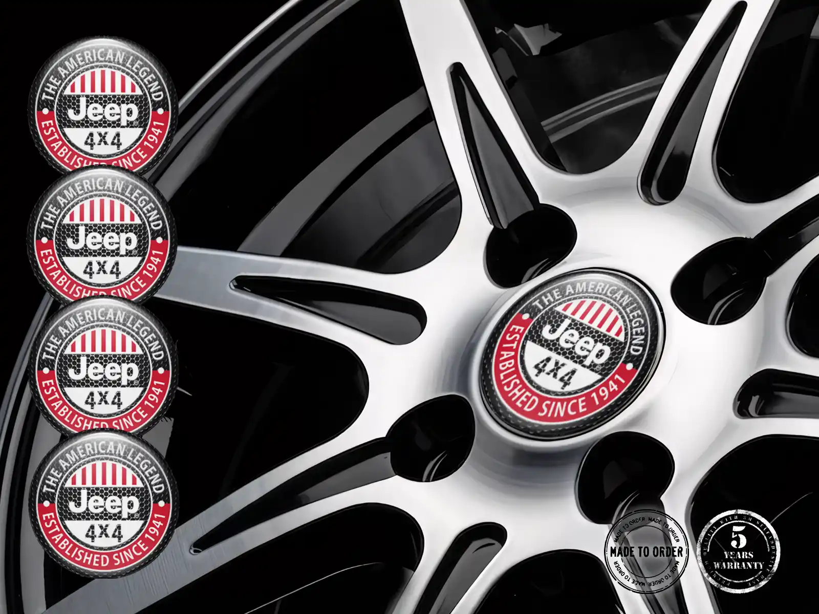 Jeep Pegatinas de Aro Versión Diseño de Cúpula Elegante